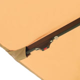 15x9ft Large Double-Sided Rectangular Outdoor Twin Patio Market Umbrella with Light and Base - Taupe