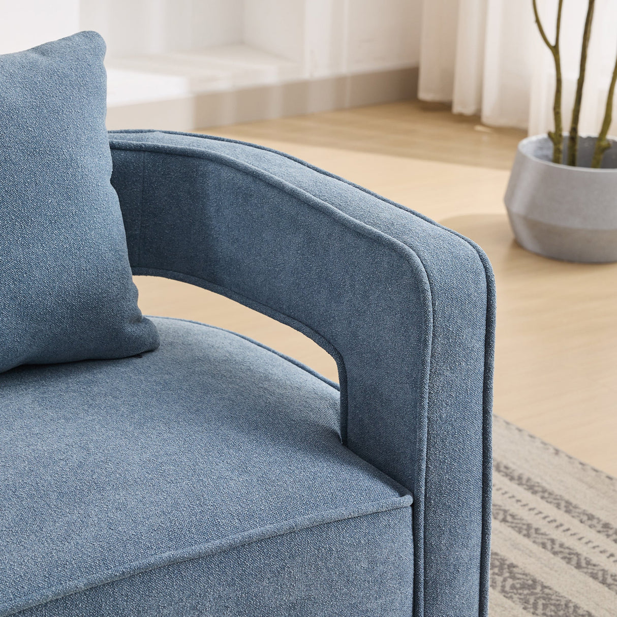 Anthology Upholstered Swivel Chair with Open Back and Removable Pillow