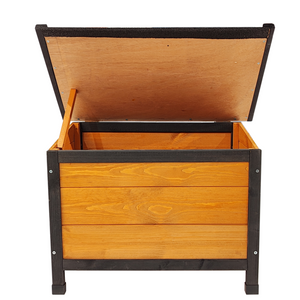XPT088 Wearable and Strong Wooden Dog House with Metal Bowls and Toy Box