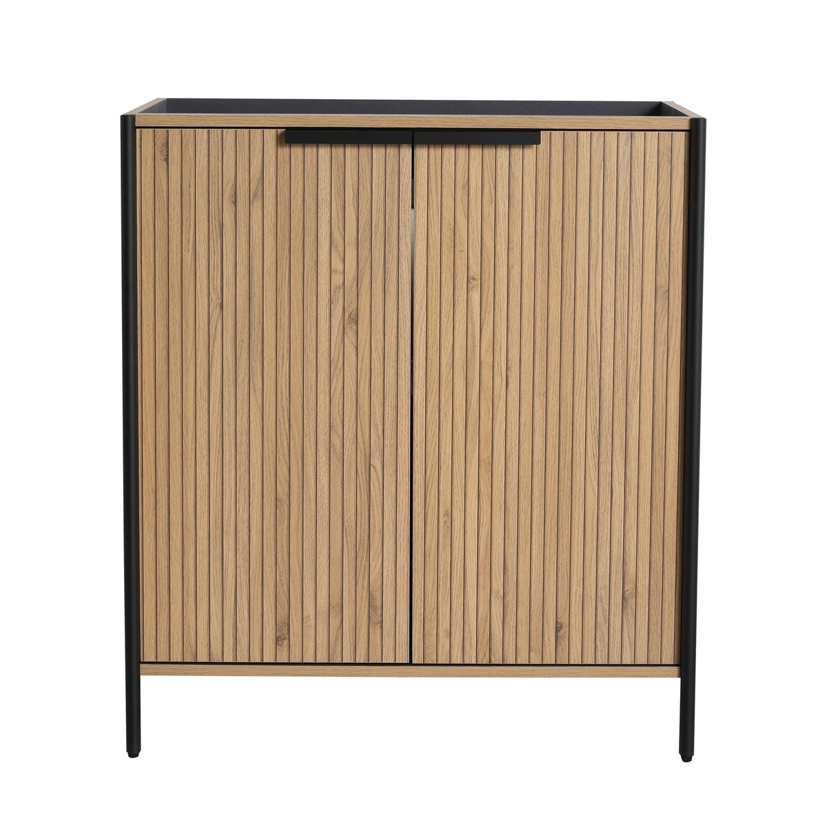 Light Brown Contemporary Freestanding Bathroom Vanity with Adjustable Shelves