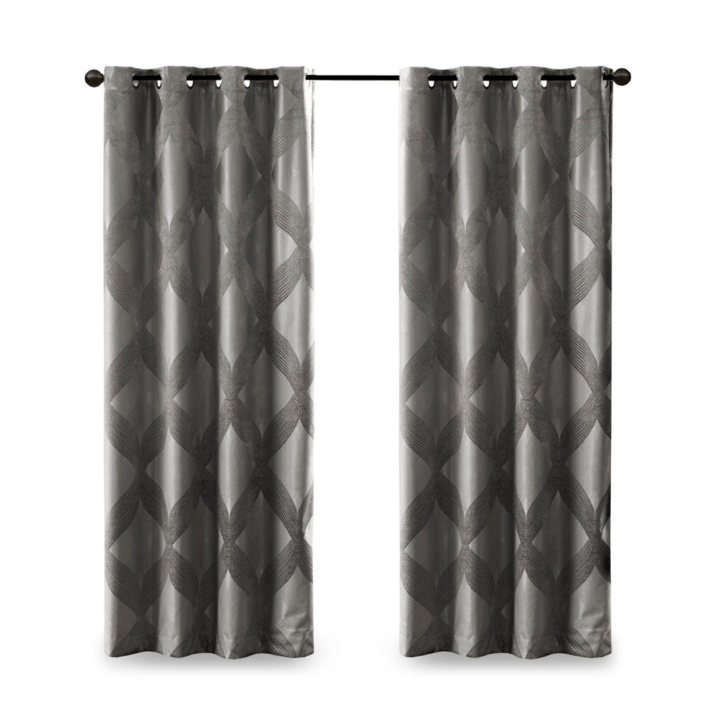 Ogee knitted jacquard total blackout curtain panel (only 1 pc panel)
