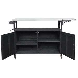 Foldable Outdoor Kitchen Island Patio Mobile Kitchen Cart