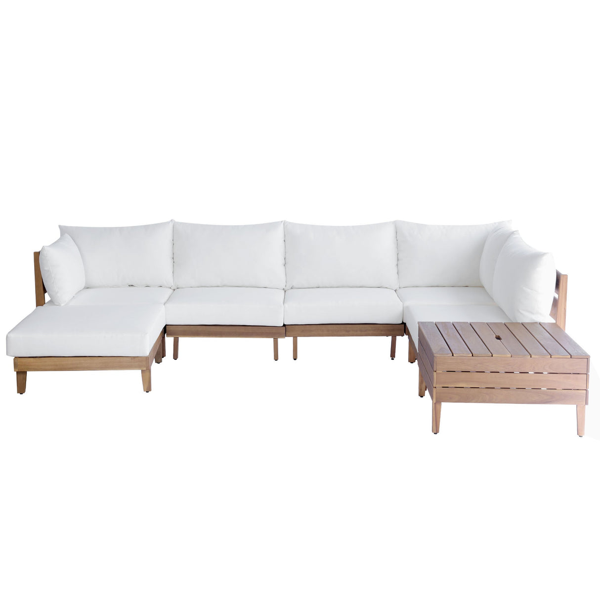 TOPMAX 8-Piece Acacia Wood Outdoor Patio Sofa Set