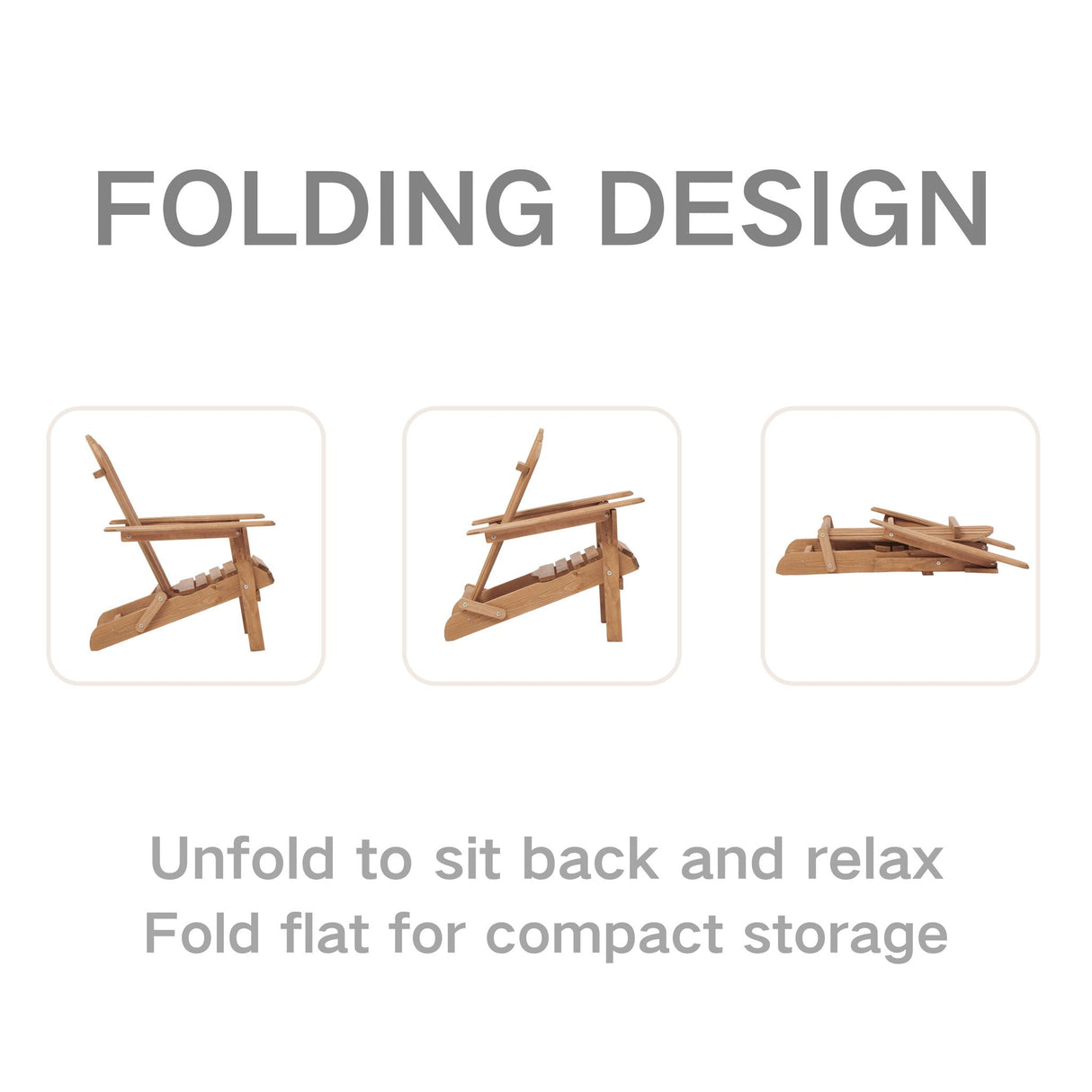 Oversize Outdoor Folding Adirondack Chair, Patio Chair For Garden