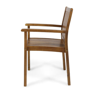 Amethyst - Outdoor Dining Chair With Slat Design (Set of 2) - Natural