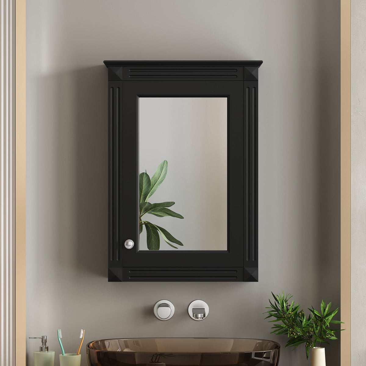 Wall Mounted Bathroom Storage Medicine Cabinet For Over Toilet With Mirror