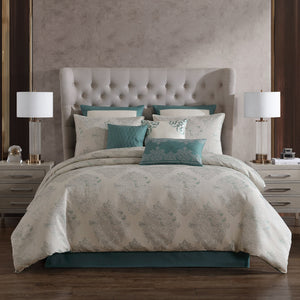 Medallion Jacquard Comforter Set with Decorative Pillows – Serene Blue