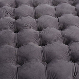 Modern Glam Ottoman With Upholstery And Button Tufted Design
