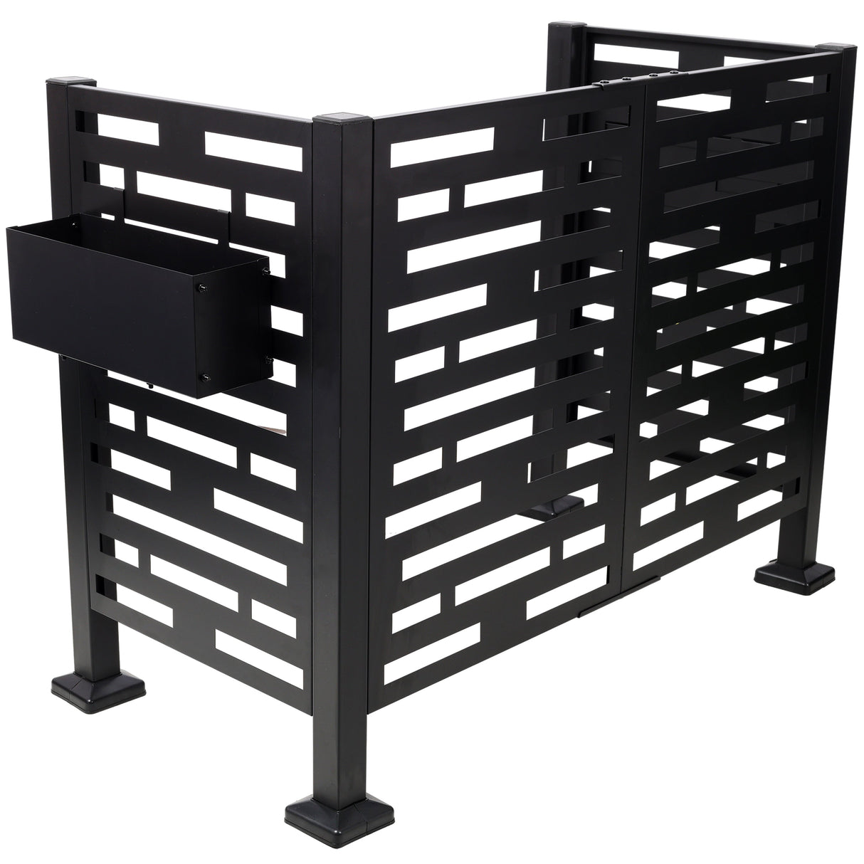 4x2 Ft Metal Air Conditioner Fence with Planter Boxes