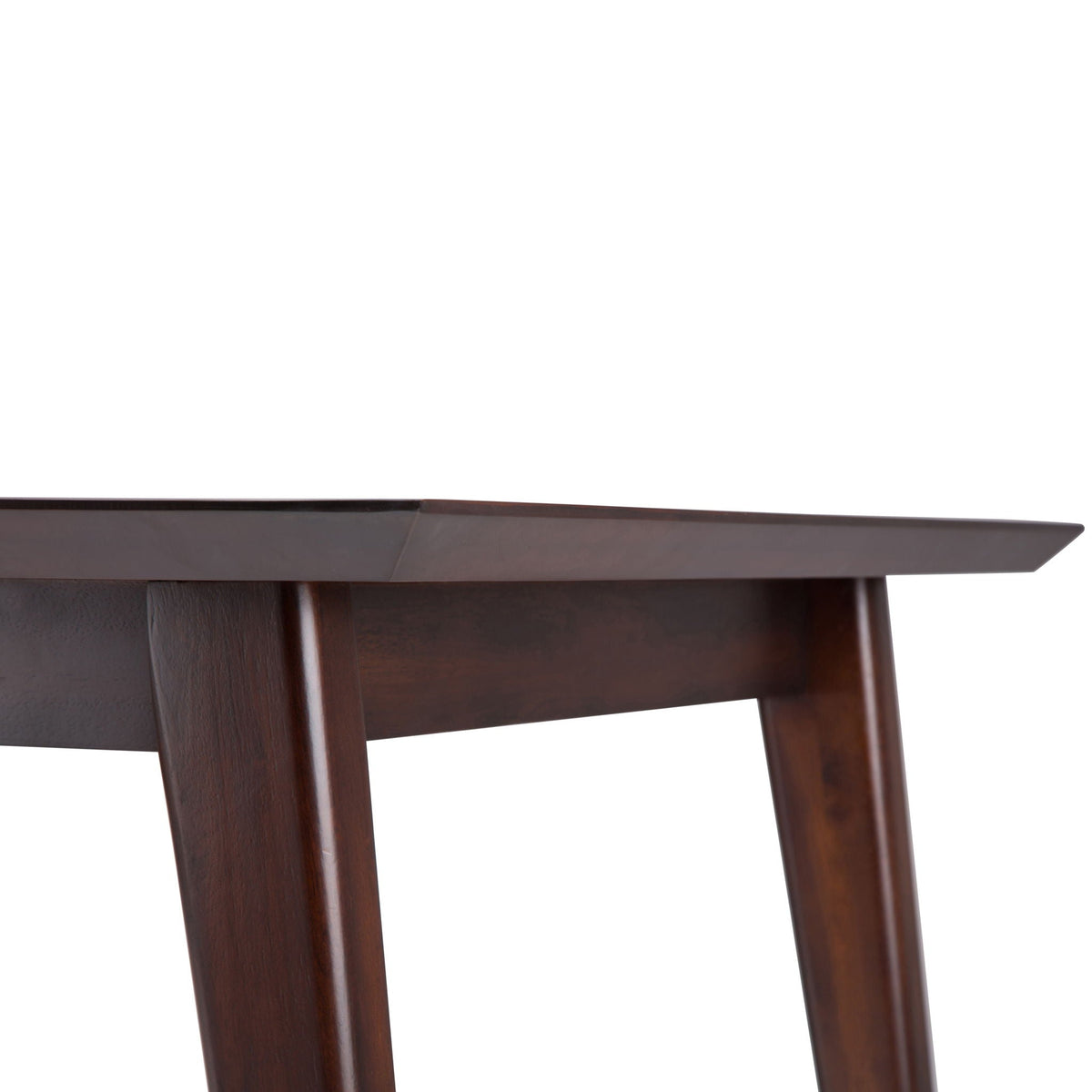 Rectangular Dining Table with Durable Solid Rubberwood Construction - Brown
