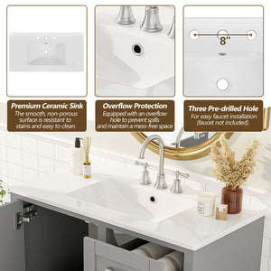 Traditional Bathroom Vanity Set With Soft Close Doors