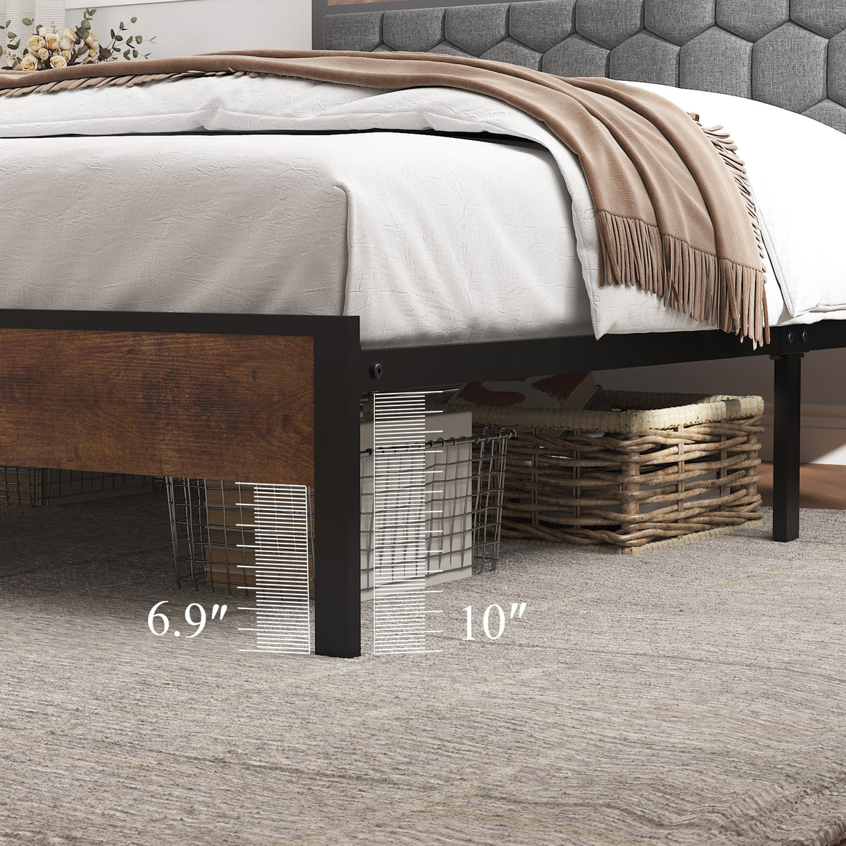 Full Size Wooden Platform Bed Frame