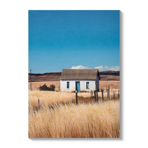 House Barn Picture Wall Art For Home Decor - Natural / Blue