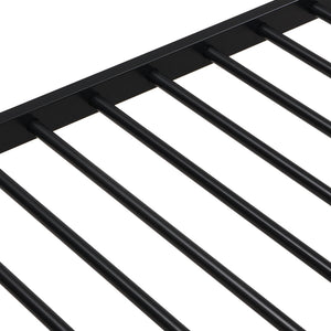 Twin Over Full Modern Metal Bunk Bed With Trundle - Black