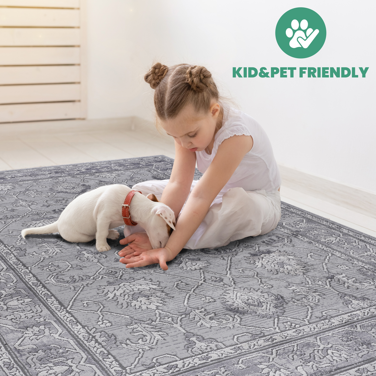 NAAR MARFI Collection Oriental Non-Shedding and Stain Resistant Area Rug