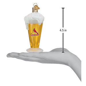 Cardinals Glass of Beer Ornament