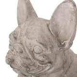 Dog Garden Sculpture, Outdoor French Bulldog Garden Statue, Rustic White