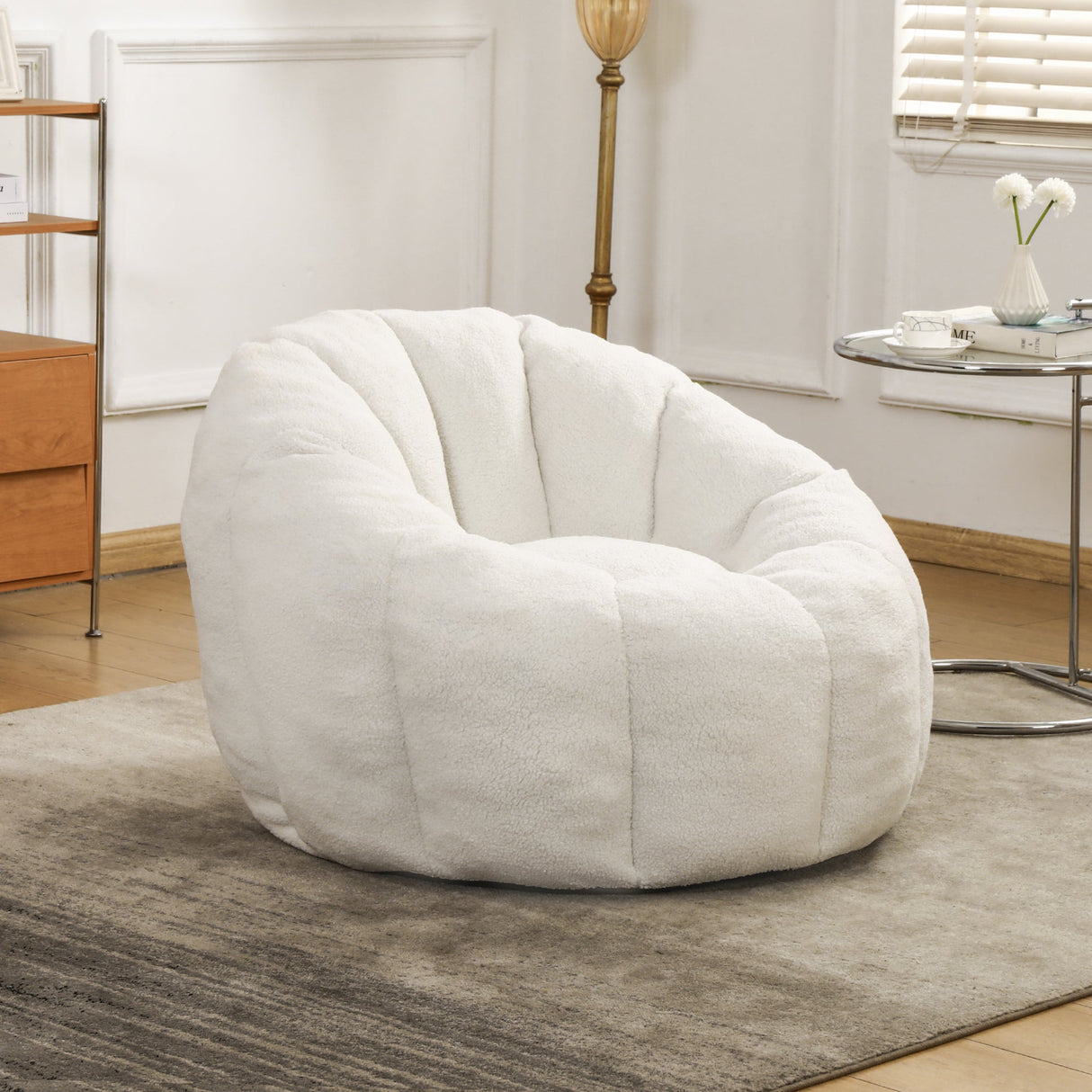 Bean Bag Chair, Bean Bag Sofa Chair with Armrests Stuffed High-Density Foam, Lazy Sofa Comfy Chairs BeanBag Chair for Adults in Living Room,Bedroom Reading