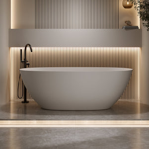 69'' Freestanding Bathtub Resin Stone Soaking Bathtub