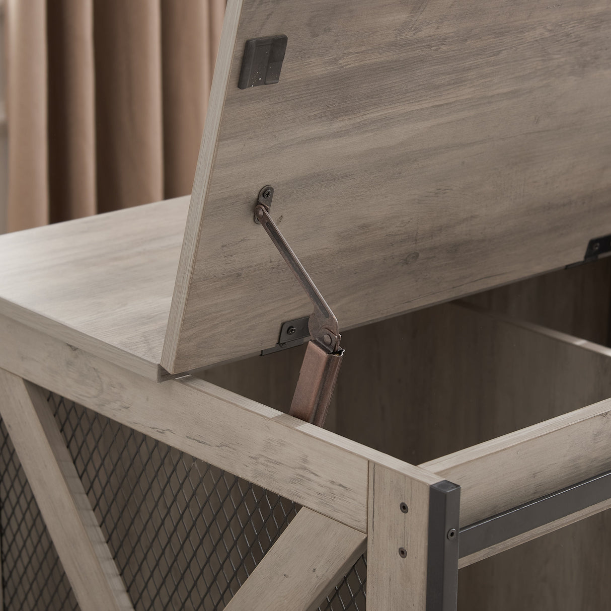 Farmhouse Dog Cage Crate Furniture with Sliding Barn Door