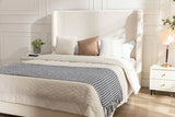 Harper upholstered bed, 54" headboard, ivory boucle