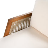 Acacia Wood Patio Furniture Club Chair Outdoor Wicker Armchair with Deep Seating and Soft Cushions