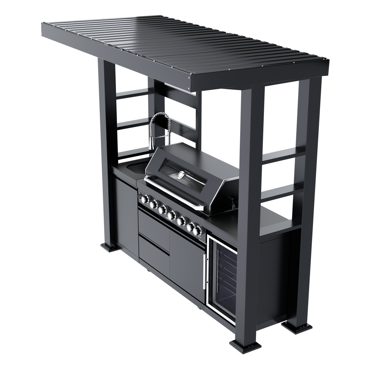 94-Inch 6-Burner Deluxe Stainless Steel Gas Outdoor Kitchen Grill