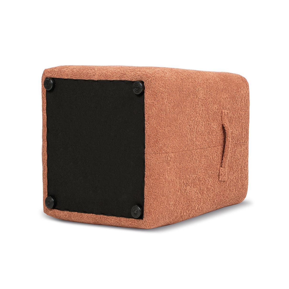 Oliver 16' Tapered Square Upholstered Ottoman - Spice Orange Fleeced Teddy