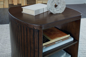 Korestone - Square End Table - Dark Brown