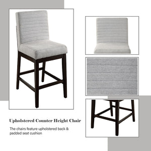 Edwyn - Counter Height Chair (Set of 2) - Gray Linen & Espresso
