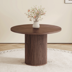 Modern Spliced Circular Dining Table With 42 Inch Diameter
