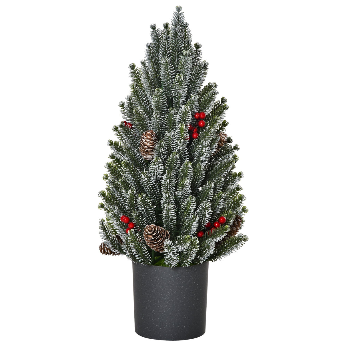 HOMCOM 18" Tall Unlit Miniature Snow-Flocked Tabletop Christmas Tree