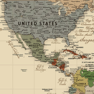 Custom Push Pin World Map Wall Art Canvas Print – Custom