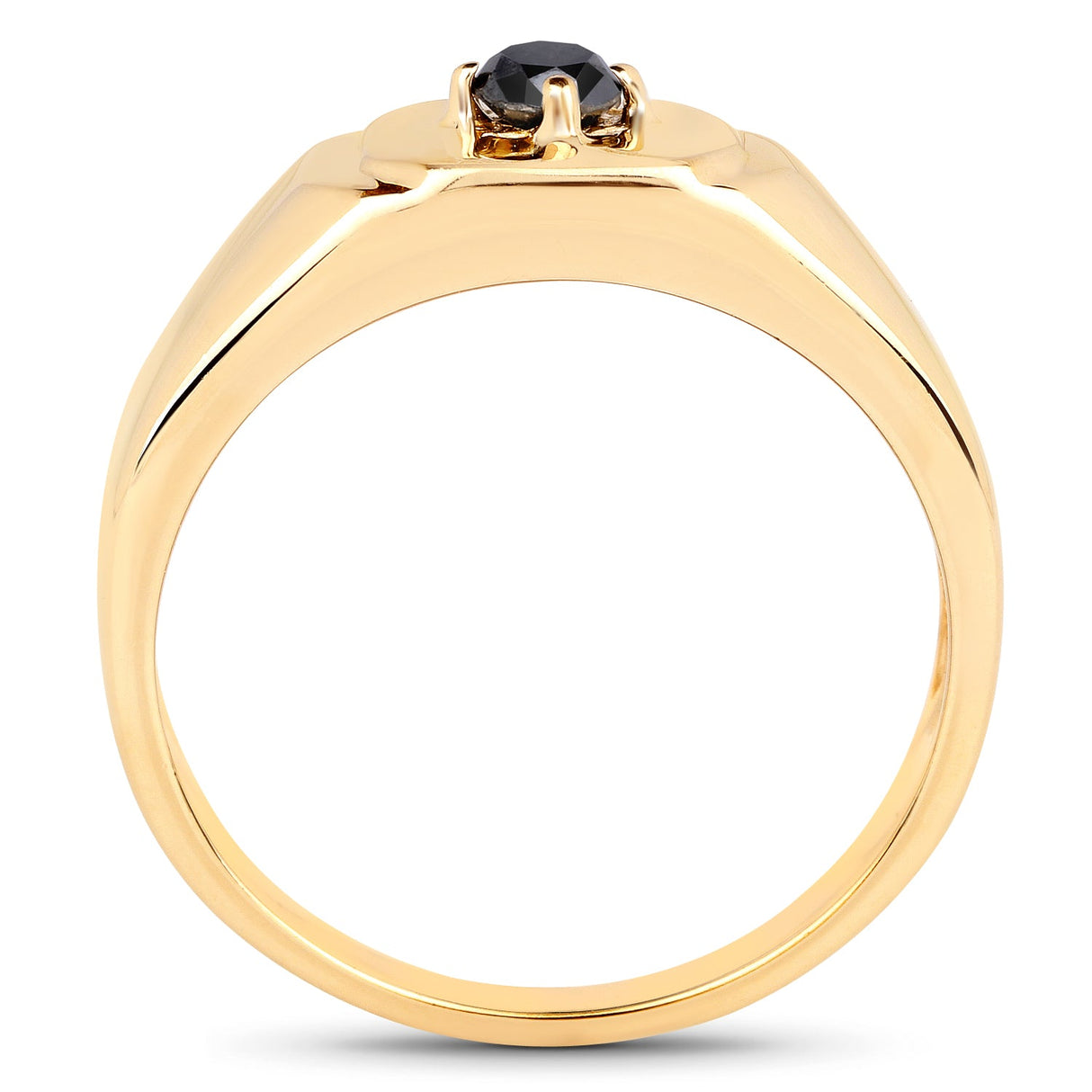 14K Yellow Gold Plated 0.20 Carat Genuine Black Diamond .925 Sterling Silver Ring