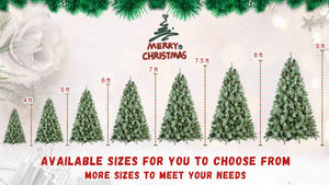 8 Ft Full-Bodied Pre-Decorated Pinecone Christmas Tree with Pine Cones - Green