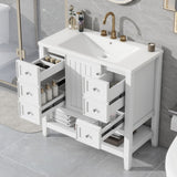36" White Freestanding Bathroom Vanity with Sink-Modern Functionality Meets Timeless Style –