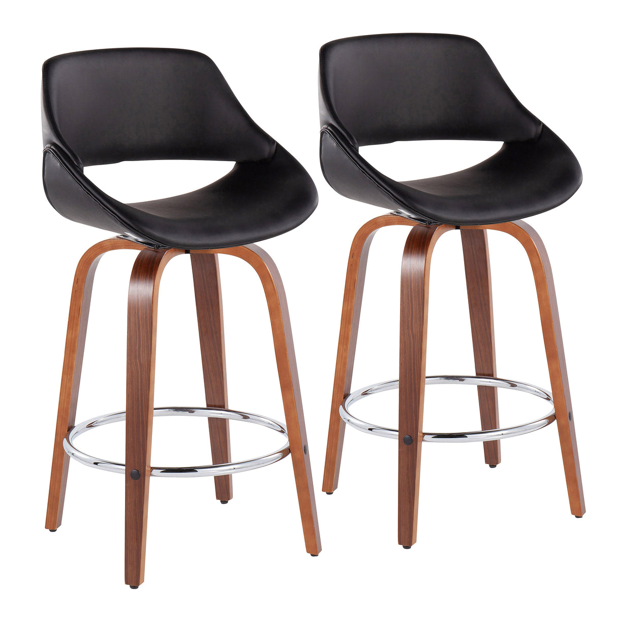 Mid-Century Modern Fixed-Height Counter Stool