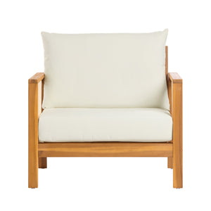 4-Pieces Sofa Set with Cushions Outdoor Loveseat & Coffee Table Set