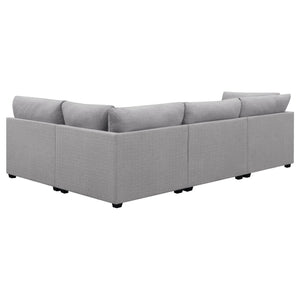 Cambria 4-piece Upholstered Modular Sectional Sofa Grey