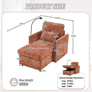 Multifunctional Recliner Sofa with Storage and Phone Bracket