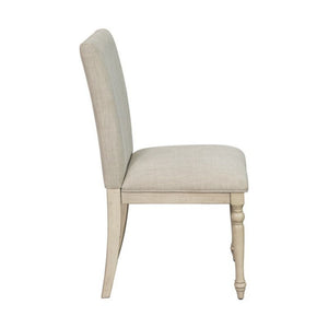 Fiona - Upholstered Dining Chair With Turned Legs (Set of 2) - Light Gray