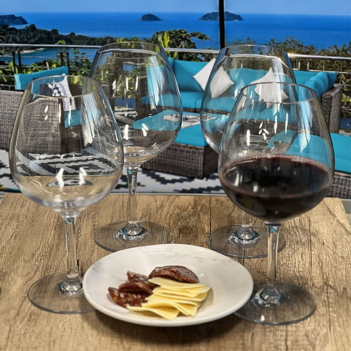 Leadingware Plastic Wine Glasses (Set of 4), Unbreakable Bpa Free Tritan 23Oz - Clear