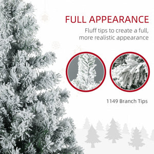 HOMCOM 7.5ft Tall Prelit Artificial Christmas Tree