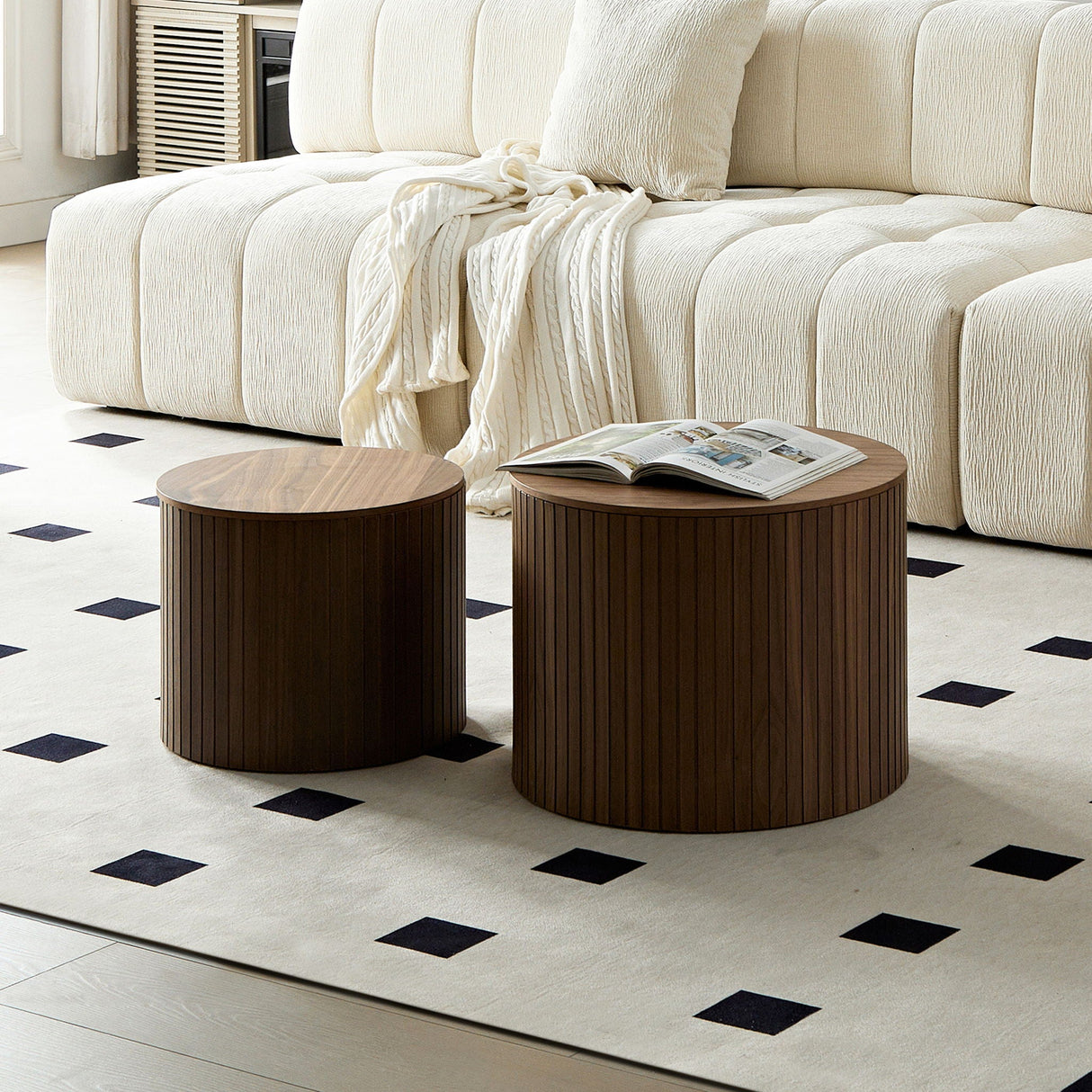 Handcrafted Nested Table Set, 2 Pieces