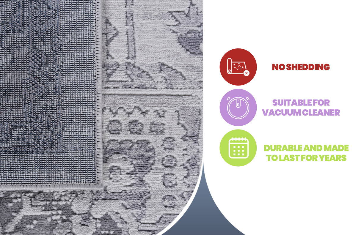NAAR MARFI Collection Oriental Non-Shedding and Stain Resistant Area Rug