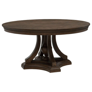 Ridgewell 5-piece Round Pedestal Dining Set Dark Oak