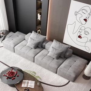 Modern Oversized Modular Sectional Sofa with Pillows - Multiple Colors