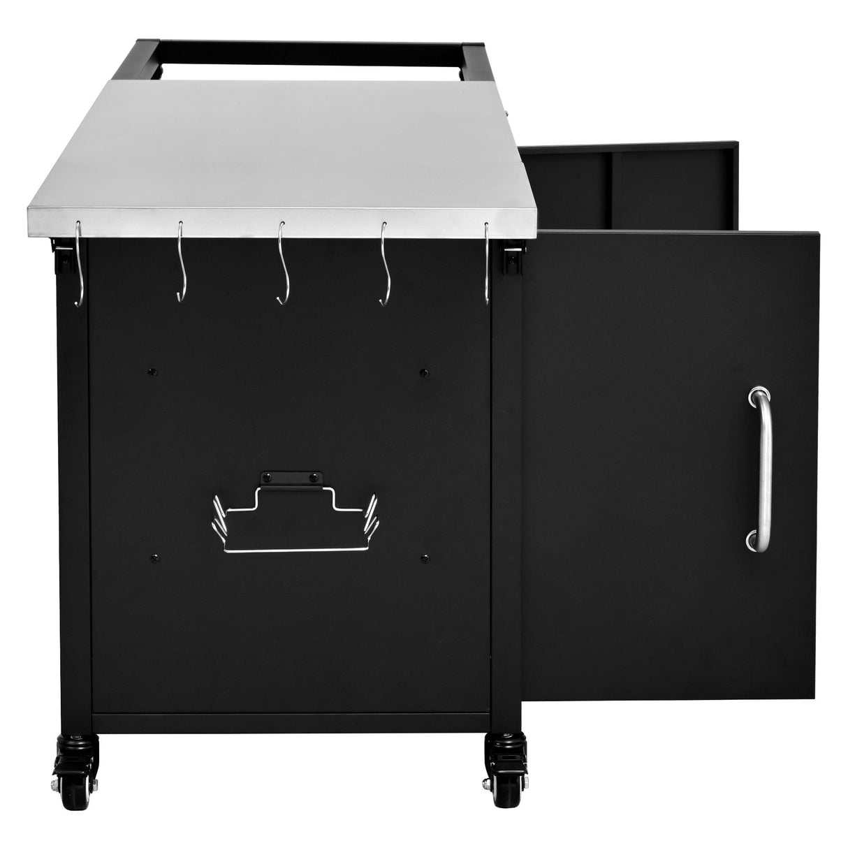 K&K 76.6' Outdoor Grill Cart with Storage Cabinet