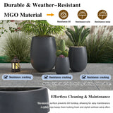 Lightweight Round MGO Outdoor Planter Set - 3 Sizes
