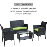 TM Home Four-Piece All-Weather Wicker Conversation Set
